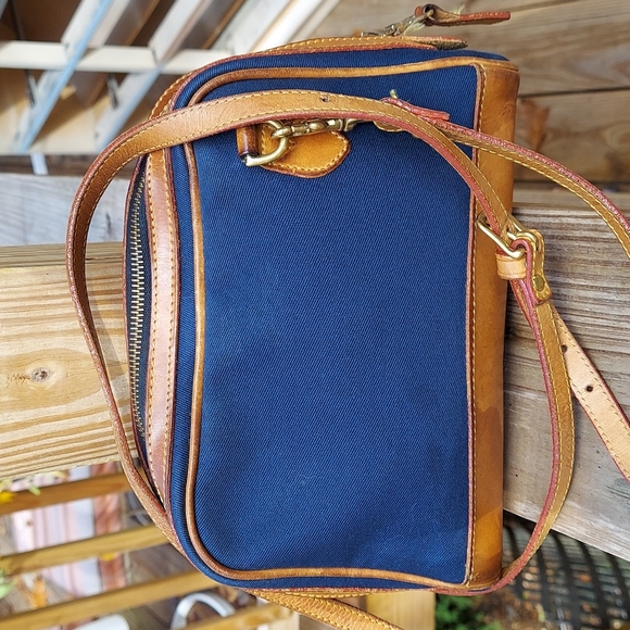 Dooney & Bourke Handbags - Vintage Dooney & Bourke Leather Canvas Crossbody Shoulder Bag